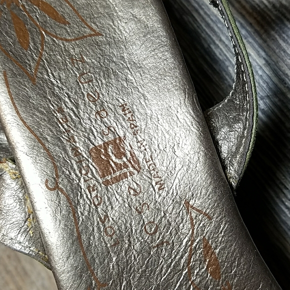 Jose Saenz Size 39 Green Leather Peep Toe Pump Heel Sandal - Picture 3 of 16